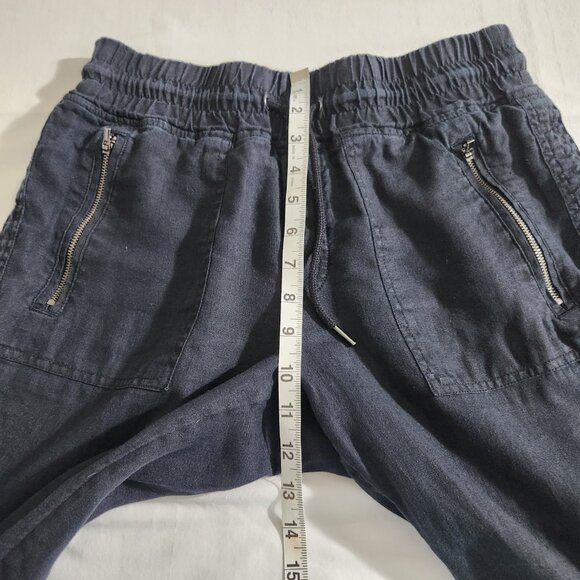 Athleta Cabo Women's Size 4 Black Linen Drawstring Elastic Waist Jogger #530642 - Picture 13 of 16